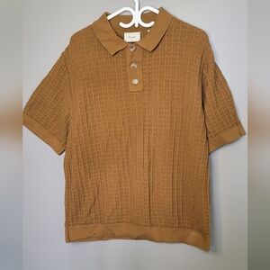 Foret Loch Men's Knit Polo L Organic Cotton Nature Inspired Elevated Basics